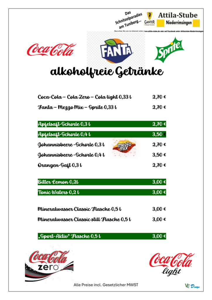Alkoholfreie Getränke