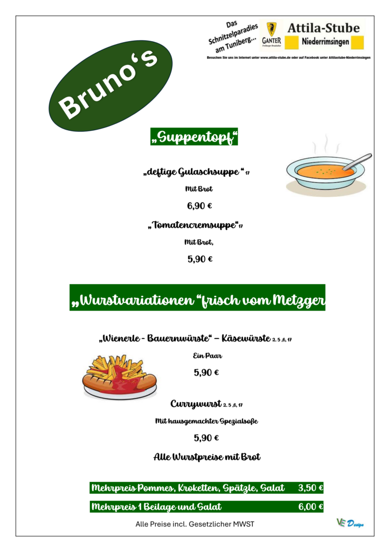 Bruno's Suppentopf und Wurstvariationen frisch vom Metzger